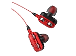 Auriculares com Fio Hifi Super Bass 3,5 Mm In-Ear Headphone Estéreo Earbuds Ergonômico desportos Headsest Presente de Aniversário Vermelho