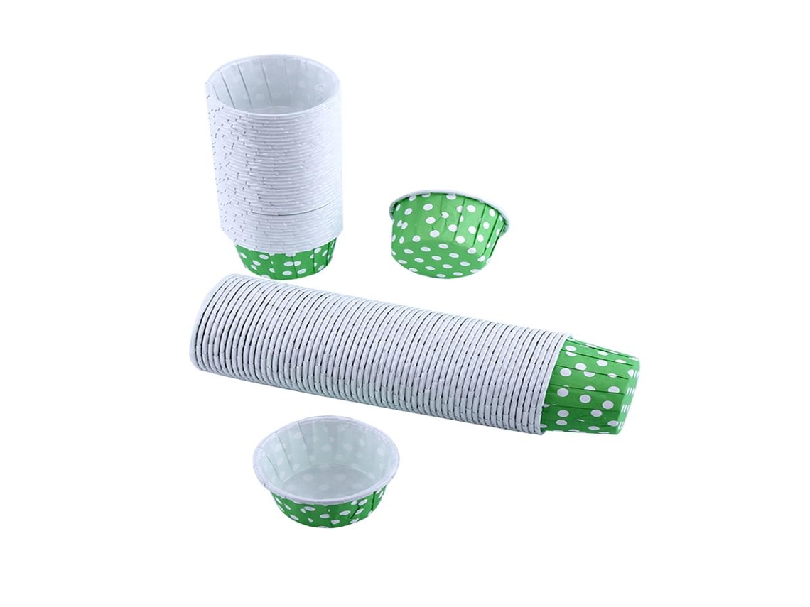 Formas para Muffin Lurelia, 100 unidades, Verde, para Muffins e Cupcakes