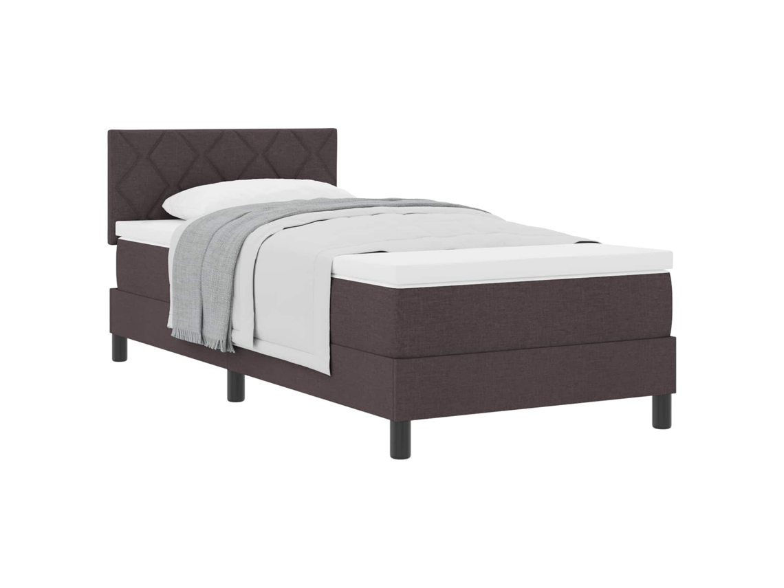 Cama Box com Colchão Marrom Escuro Tecido MAISON EXCLUSIVE (100x200 cm)