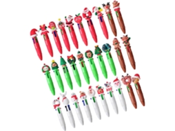 Canetas Retráteis Genéricas De Natal- Material Escolar Com Escrita Suave, 4 Cores- Kit De E Acessórios Para