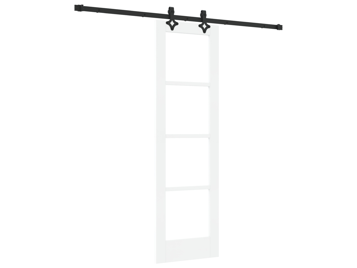 Conjunto 1 Porta Deslizante Vidaxl Branco Madeira De Pinho Maciça (61 X 198,5 Cm)