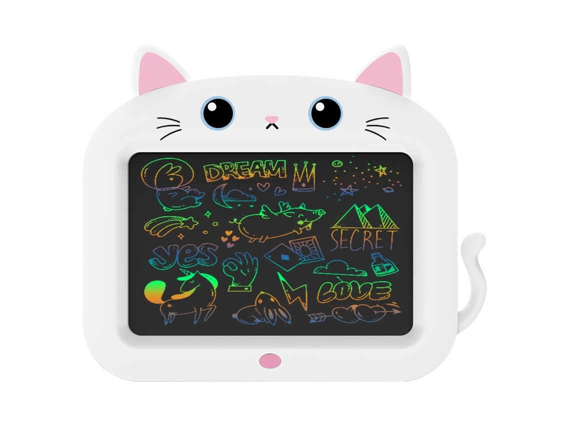 Tablet De Escrita Lcd, 12 Polegadas, Lcd, Rosa, Gato, Para Desenho, Notas E Aprendizagem Infantil Tressino