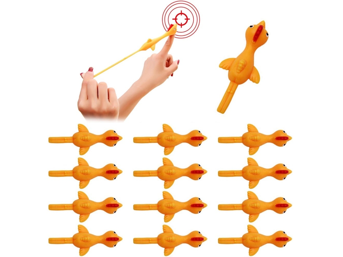 Primerox 12 Pcs Brinquedos de Galinha Estilingue Tpr Brinquedos de Galinha Voadora para Crianças