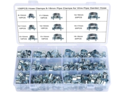 135 Abraçadeiras de Mangueira de Combustível 8 18mm de Silicone Galvanizado Ajustáveis para Automóveis, Agricultura e Fábricas
