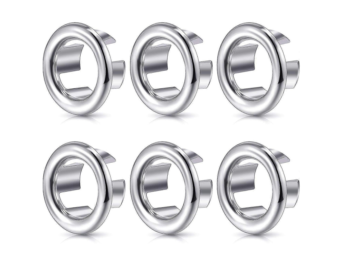 SEIS ANÉIS DECORATIVOS DE PLÁSTICO ABS CROMADO para drenagem de lavabo | S/MARCA