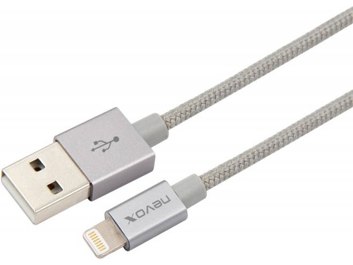 Cabo de Dados NEVOX (Lightning - USB A - 1 m - Prateado)
