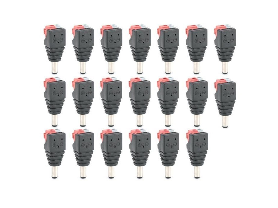 Terminal de Cabo Conector Conector Macho Dc Terminal de Cabo Conector Macho 20Pcs Durável para Conexão de Faixa HURRISE