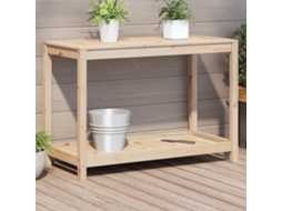 Vidaxl Mesa De Jardinagem Com Prateleira 108x50x75 Cm Pinho Maciço