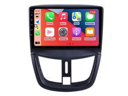 Auto Rádio Carro Bluetooth Autoradio 8GB RAM 128G ROM CarPlay Navegação GPS Ecrã Táctil RoverOne para Peugeot 207 2006-2015  