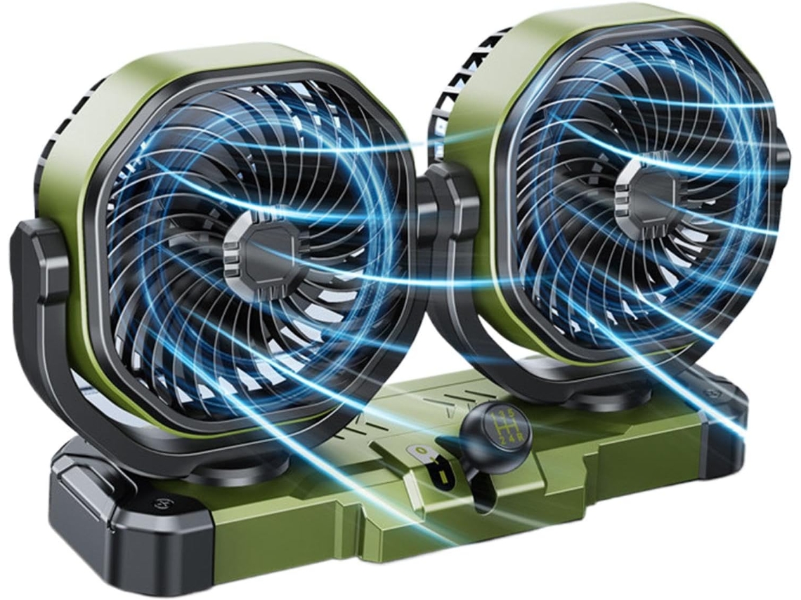 Ventilador Genérico Para Carro, 2 Velocidades, Silencioso, Rotação De 360°