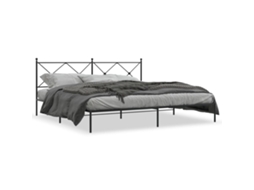 Bed Frame, Bed Frames Vidaxl Preto Aço (200 X 200 Cm)