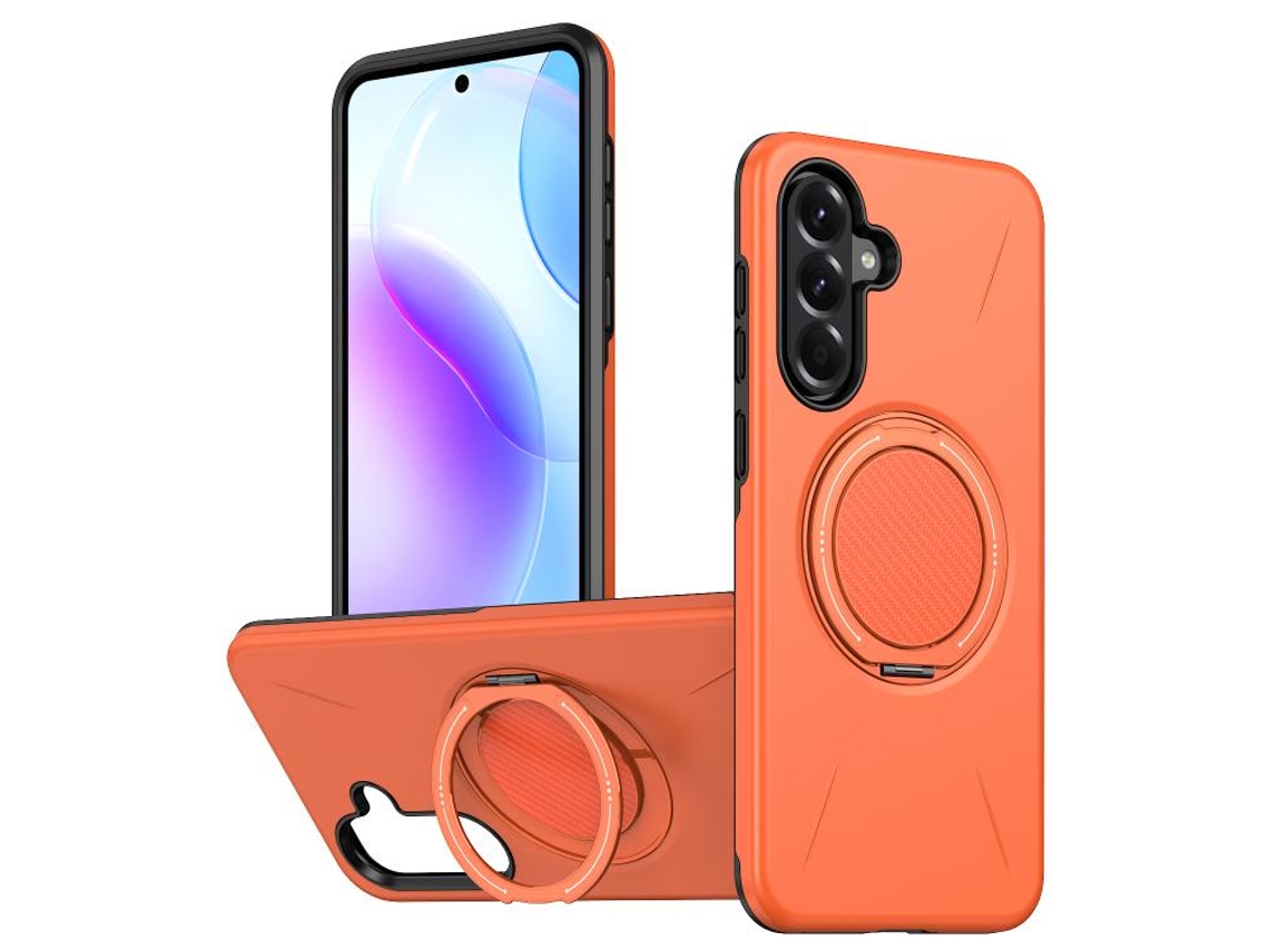 Capa Para Samsung Galaxy A37 5g À Prova De Choque Com Suporte Magnético Giratório (laranja) Digitallab