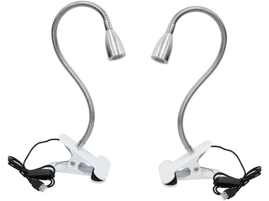Lâmpada Led Tehaux 3w Com Clipe Usb, Luminária De Leitura Flexível, Luz Branca Quente Para Mesa