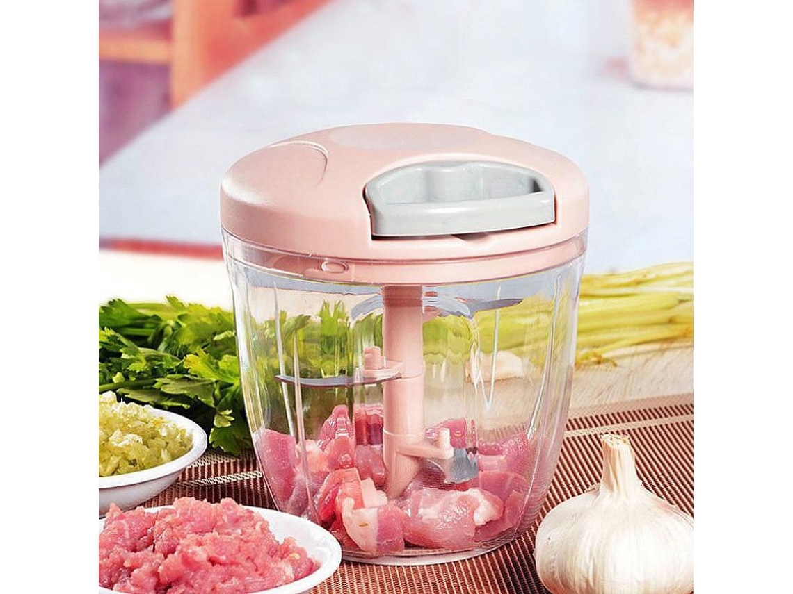 Moedor Manual de Carne e Alho , Picador de Legumes e Cebola. MDUG (900 Ml, Rosa)