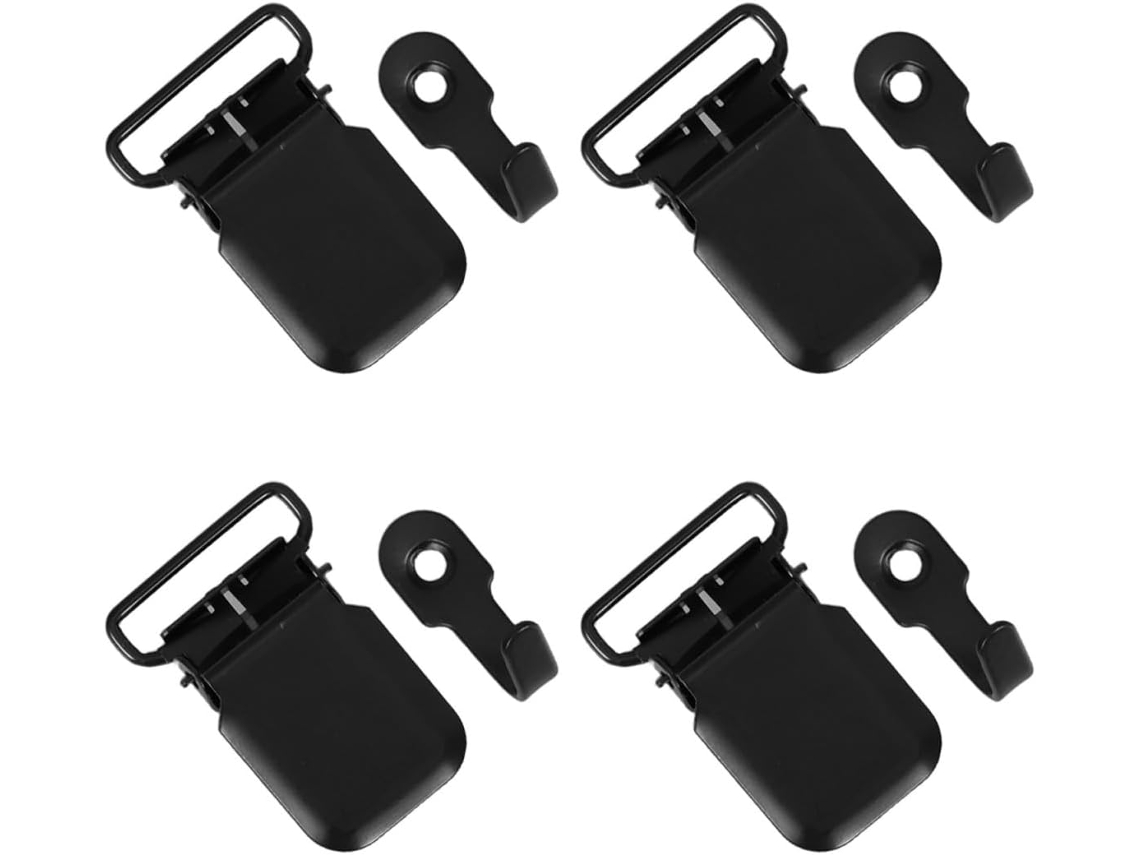 Conjunto De 4 Prendedores Tapeçaria Zerodeko Em Metal Preto Antiderrapante, Resistentes E Versáteis, Ideais Para