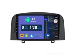 Auto Rádio Carro Bluetooth Autoradio 8GB RAM 128G ROM CarPlay Navegação GPS Ecrã Táctil RoverOne para Hyundai Sonata NF 2004-2008  