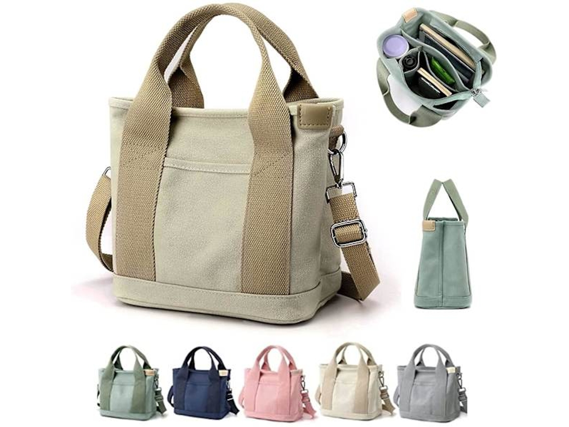 Bolsa AQUAFORGE de Lona Grande com Vários Bolsos Estilo Tote para Escola e Universidade 2024