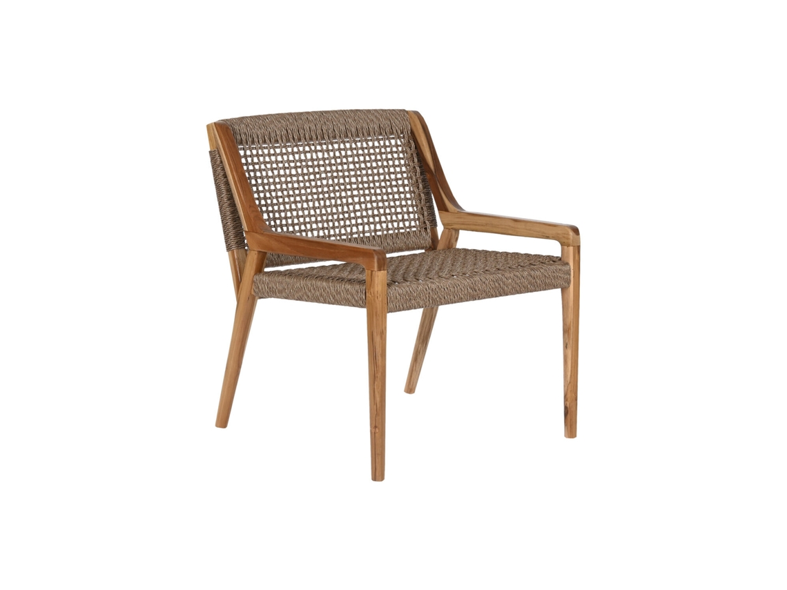 Cadeira de Fibra de Teca Marrom 65x62x72cm ALEXANDRA HOUSE LIVING