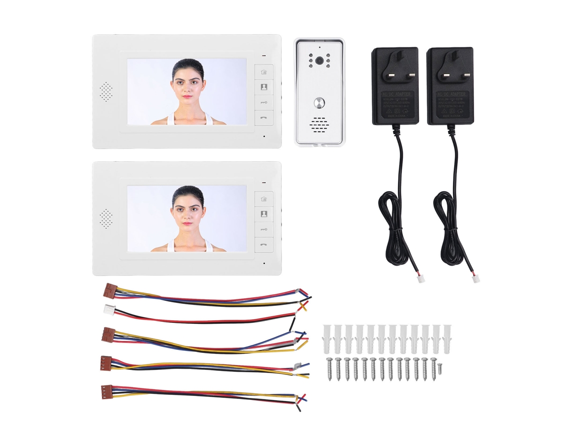 Sistema Interfone Vídeo Fio 2 Unidades 7 Polegadas