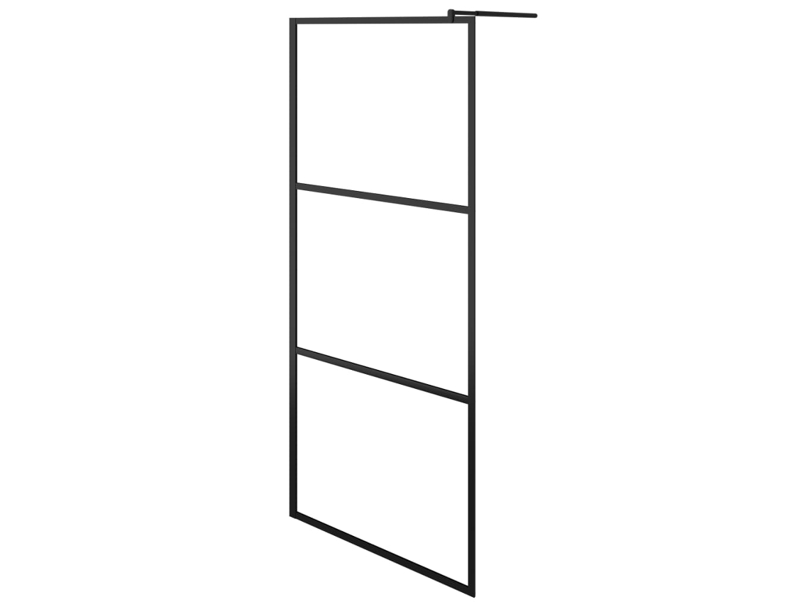 Divisória de Chuveiro com Vidro Transparente 80x195 Cm Preto MAISON EXCLUSIVE