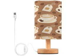 Abajur De Cabeceira Baixo Para Quarto, Abajur De Cabeceira Led, Luminária De Leitura Com Portas Usb E Cúpula Tecido Para