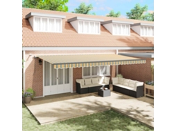 Vidaxl Toldo Retrátil Verde E Amarelo 600 × 300 Cm Poliéster