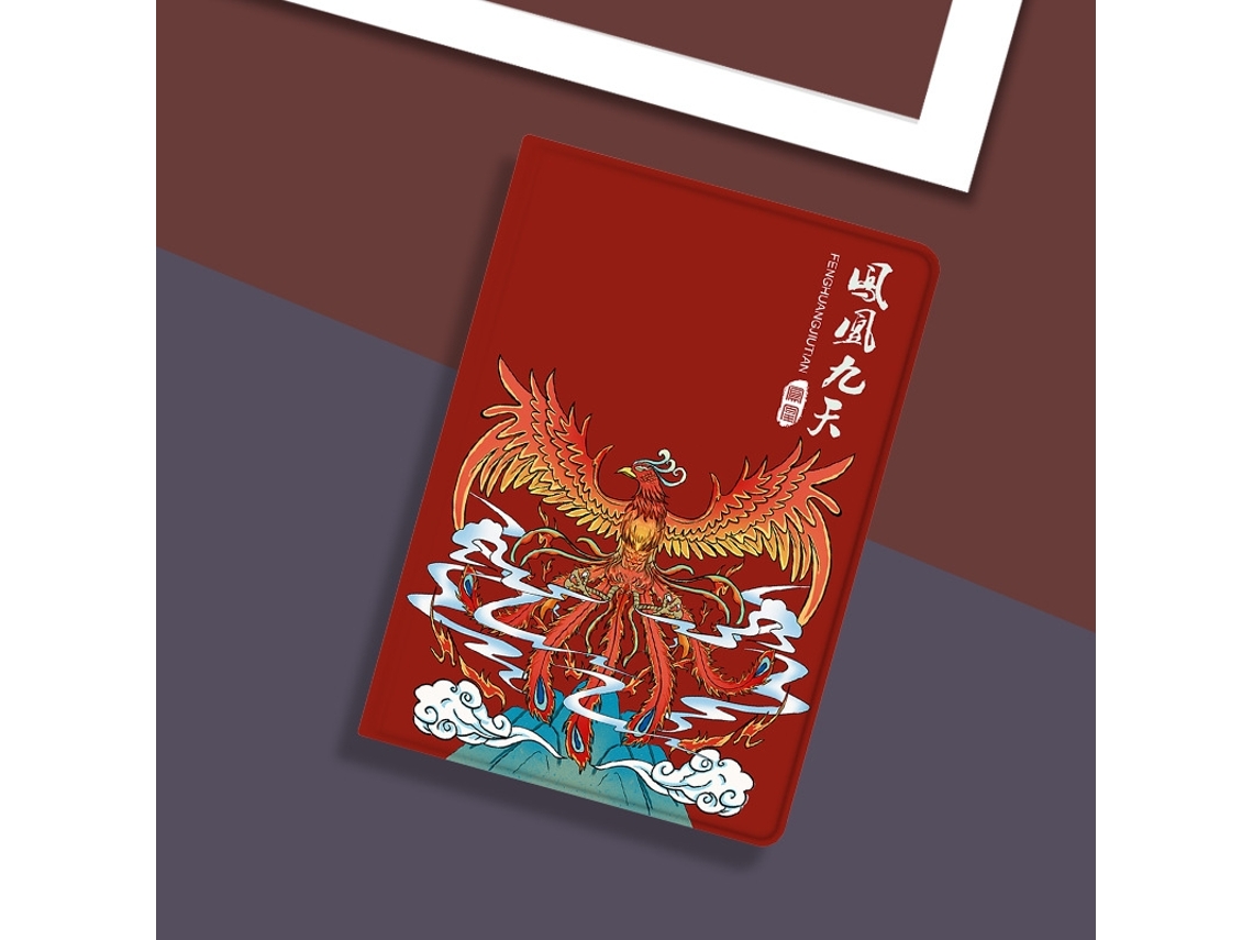 Capa Para Ipad 5/6 9,7 T114 Phoenix Dance Nine Heavens Bookshelf Regular Tudo Em Um