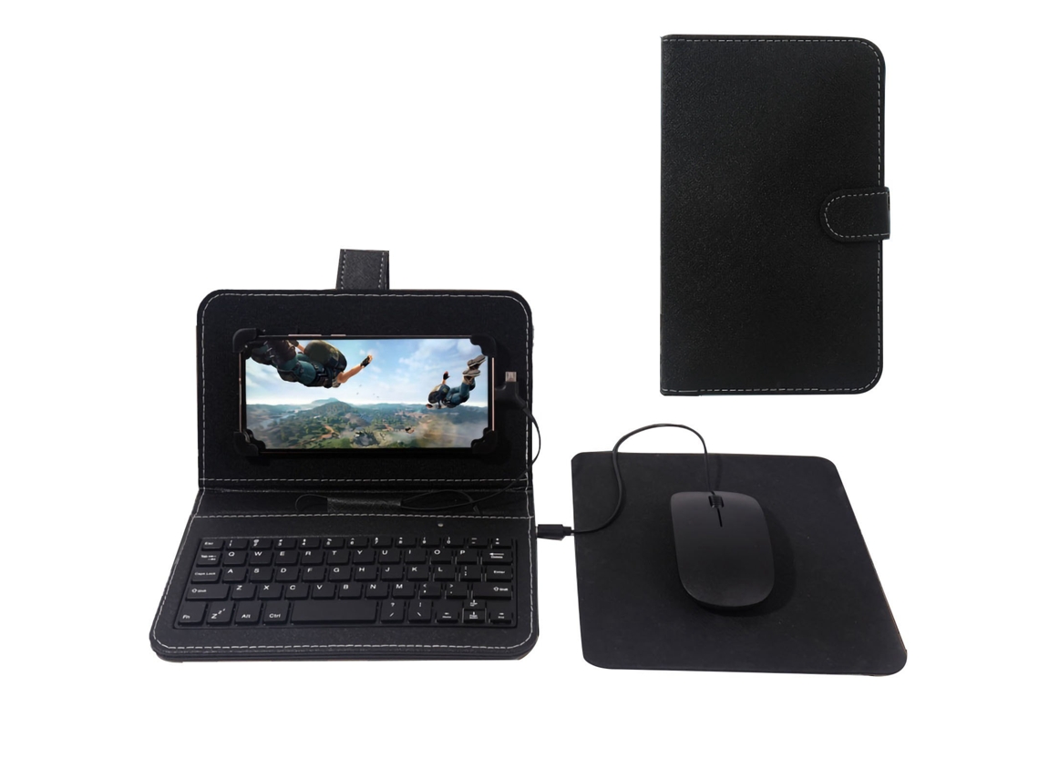 Capa de Couro para Teclado e Tablet Android EOOCOO