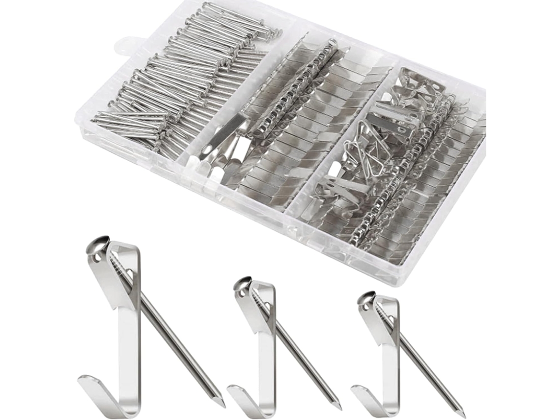 Kit Para Pendurar Quadros Com 184 Peças, Incluindo Ganchos E Pregos Reforçados (20 Lb, 30 Lb E 50 Lb) Para Molduras,