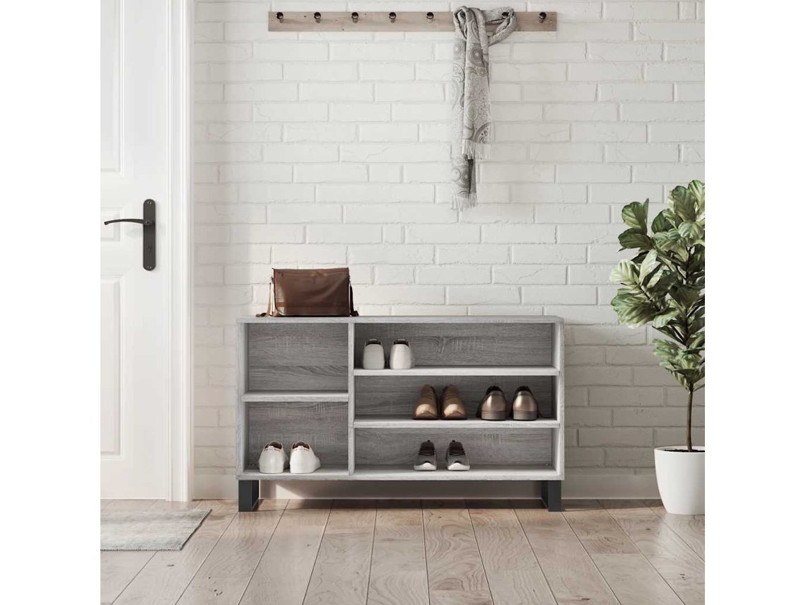 Vidaxl Sapateira 102x36x60 Cm Derivados De Madeira Cinzento Sonoma