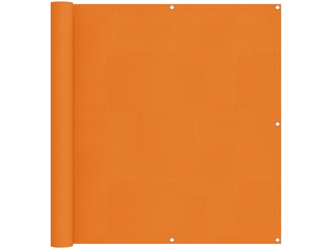 Conjunto 1 Tela De Varanda Vidaxl Laranja Poliéster (110 X 500 Cm)