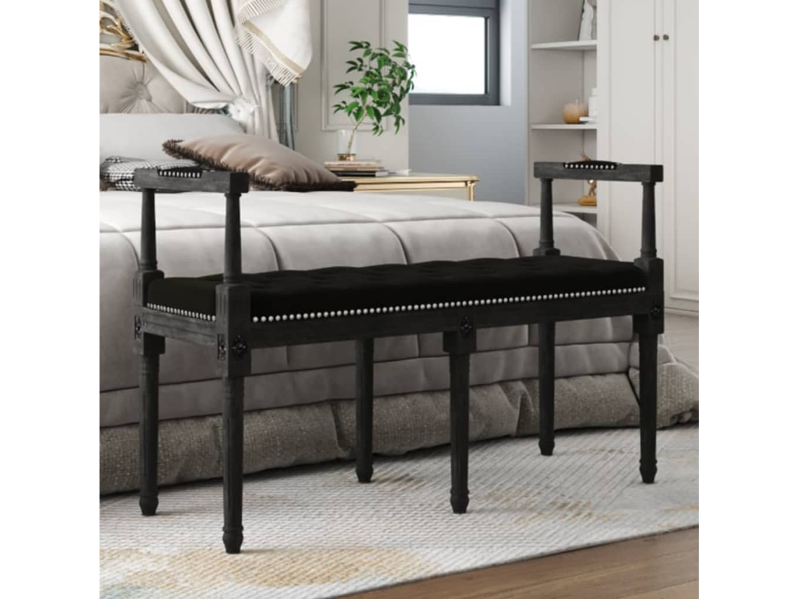 Vidaxl Banco 110x40x70 Cm Veludo Preto