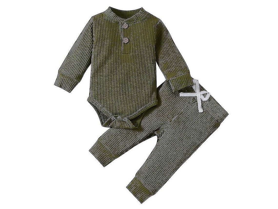 2026 conjunto de 2 Piezas para Bebé: Camiseta de Cuello Redondo de Manga Larga Y Pantalones Con Cintura Elástica