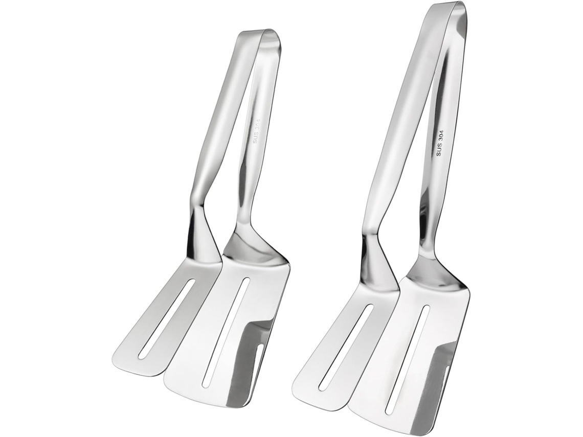 Conjunto De 2 Pinças Multifuncionais 3em 1em Aço Inoxidável Para Carne Bovina, Pão, Churrasco E Outros Utensílios De