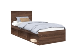Estrutura da Cama com Cabeceira Carvalho Marrom MAISON EXCLUSIVE 90x190 cm