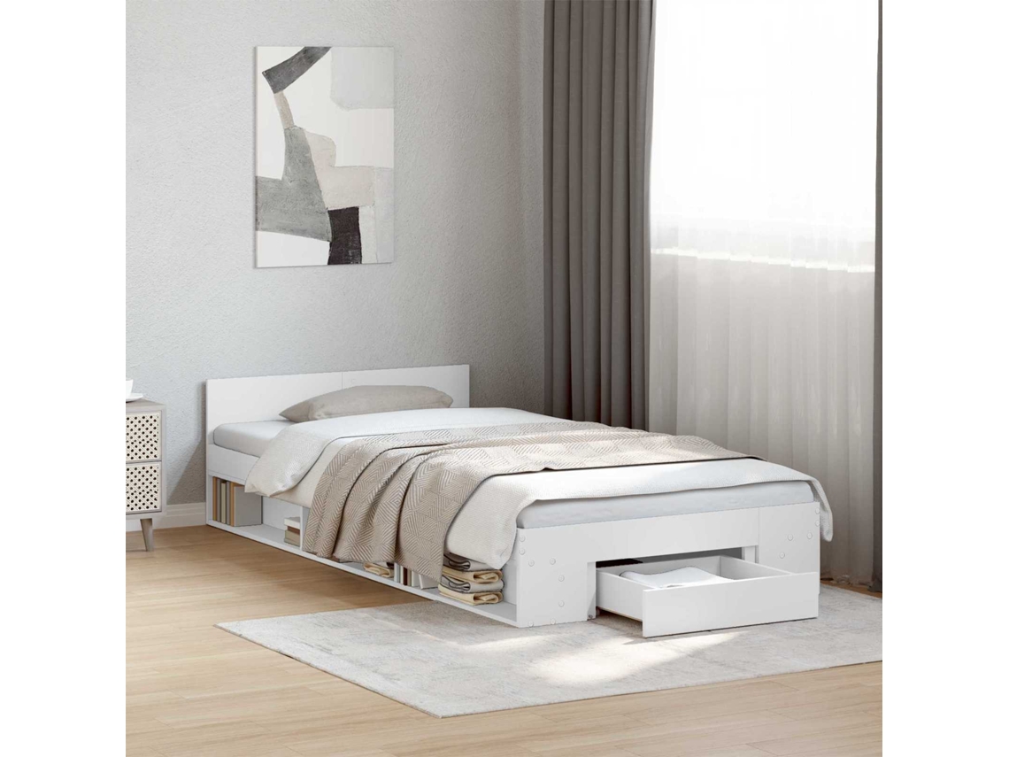 Vidaxl Estrutura De Cama Com Armazenamento Branco 80 X 200 Cm