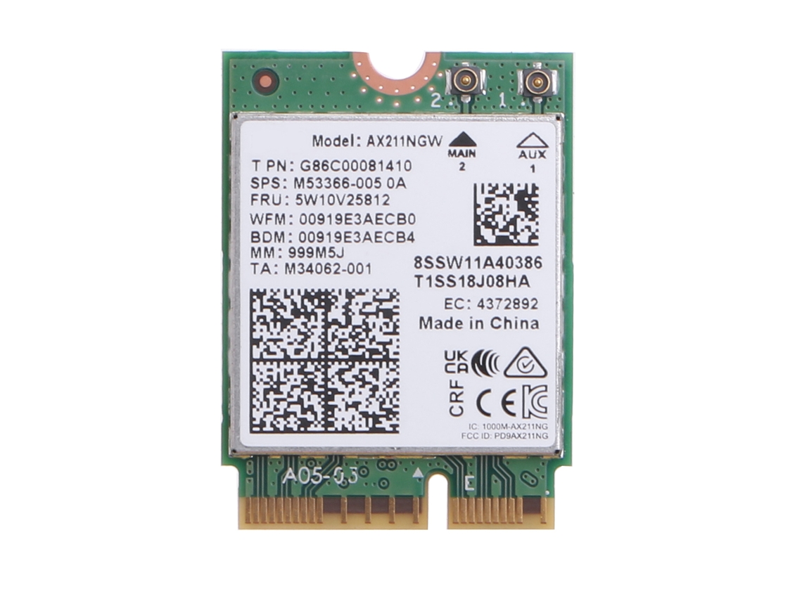 Ax211ngw Wi Fi 6e Para M.2 Para Key E Cnvio 2 Dual Band 2.4 Ghz/5 Ghz Wireless Adapter Card 802.11ac Bt Compatível 5.2 Para W Slowmoose