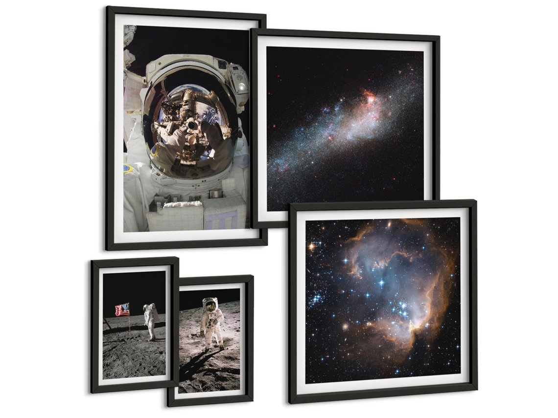 Conjunto De Pinturas Pouso De Astronautas Na Lua Espelharte (5 Peças)