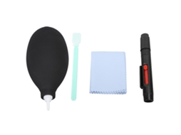 Kit de limpeza profissional 2026 para câmeras com caneta de limpeza, gel, soprador e pano para lentes DSLR (pequeno, 4 em 1).