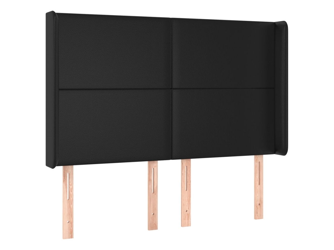 Cabeceira de cama com abas couro artificial 147x16x118/128 cm preto MAISON EXCLUSIVE