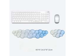 Conjunto de suporte ergonômico em gel de silicone para teclado e mouse, conforto e apoio para digitação e jogos. Azul Hexinyigjly