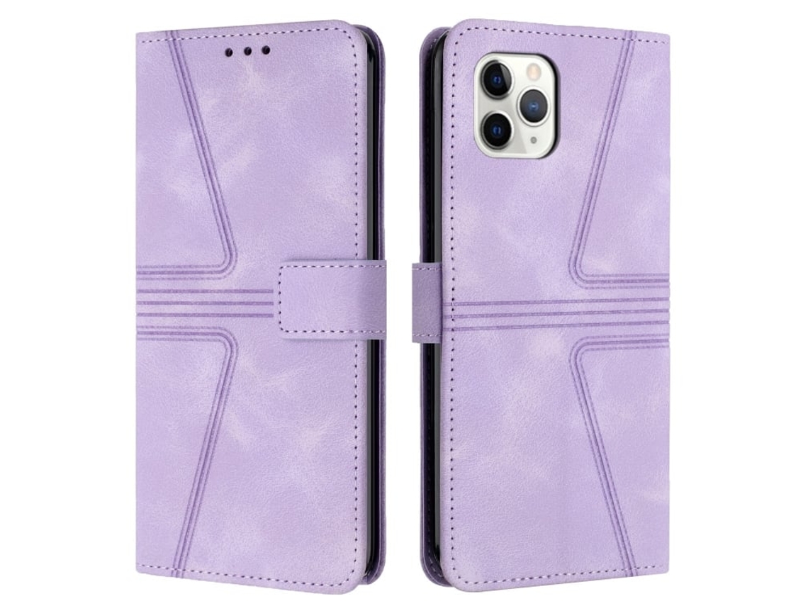 Capa De Couro Para Iphone 11 Pro - Triangular - Cor Sólida