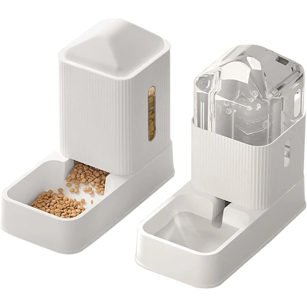 Dispensador Automático de Água e Comida de 3, 5l para Cães e Gatos, Alimentador por Gravidade, Pacote com 2 Unidades AQUAFORGE