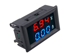 Voltímetro Amperímetro Digital 100V 10A, display LED azul/vermelho, indicador de tensão e corrente | S/MARCA