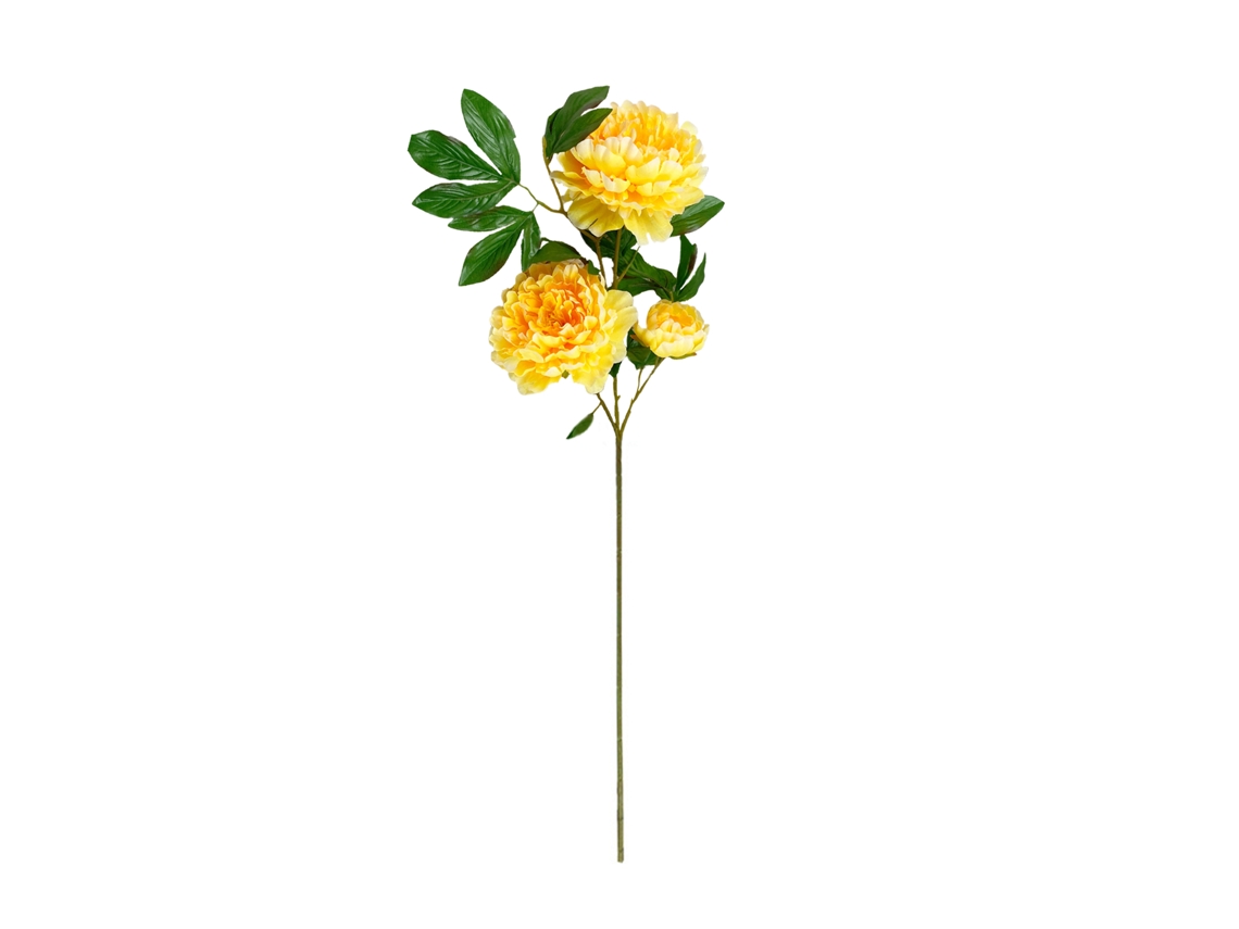 Laxiscreed Flores Artificiais De Peónia Amarelas - Pack De 10 Para Decoração De Interiores