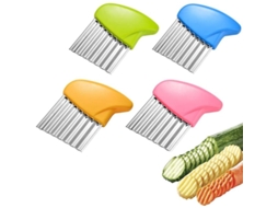 4 Cuchillos Ondulados Para Verduras, Cortador De Batatas De Acero Inoxidable Para Batatas Fritas Y Verduras