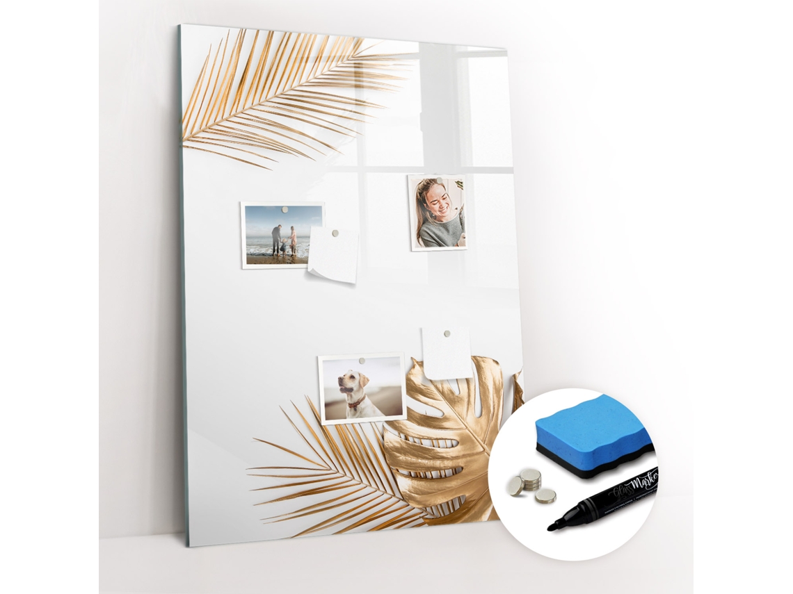 Quadro Magnético Folhas Douradas Para O Quarto Das Crianças Espelharte (70x100 Cm)