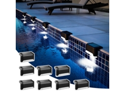 Kit 8 Luzes Solares Cercas Escadas Pátios Caminhos AQUAFORGE