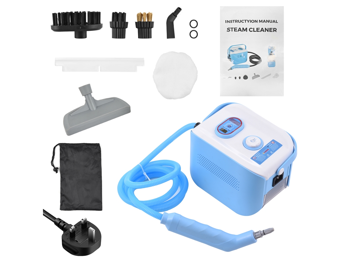 Aspirador de Vapor Portátil 3 Temperaturas Tanque 1200ml Acessórios Multiuso Limpeza Profunda