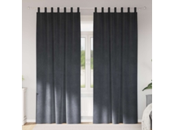 Vidaxl Cortinas Opacas 2 Unid. Cinzento-claro 140 X 260 Cm Veludo